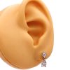 1.05ctw Pearl Diamond Drop Earring 14K White Gold Modeled