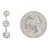 1.0ctw Diamond Cluster Drop Pendant 14K White Gold back and size