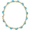 11.25ctw Cabochon Turquoise Line Bracelet 14K Gold side