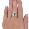 2.69ctw Oval Emerald & Diamond Ring 14K Two-Tone Gold Modeled