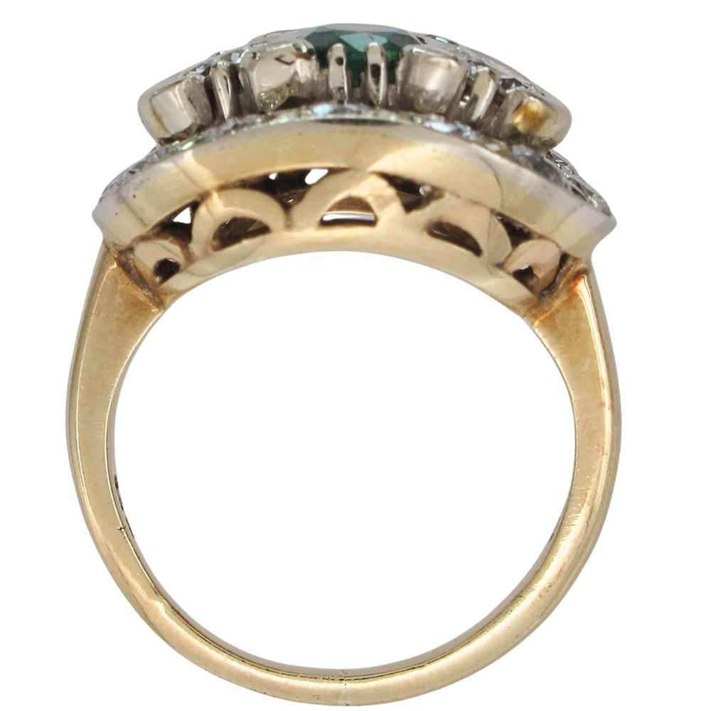 2.69ctw Oval Emerald & Diamond Ring 14K Two-Tone Gold Profile 2.69ctw Oval Emerald & Diamond Ring 14K Two-Tone Gold Profile