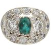 2.69ctw Oval Emerald & Diamond Ring 14K Two-Tone Gold front