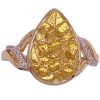 24K Gold Nugget Ring on 14K Gold Front