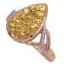 24K Gold Nugget Ring on 14K Gold Side