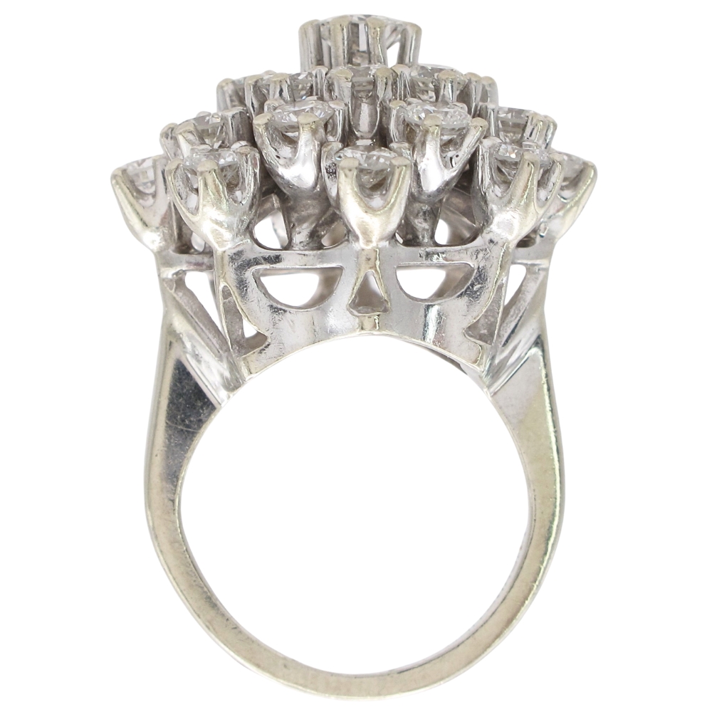 3.28ctw Diamond Cluster Ring 14K White Gold profile 3.28ctw Diamond Cluster Ring 14K White Gold profile