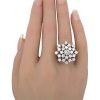 3.28ctw Diamond Cluster Ring 14K White Gold worn