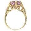 3.5ct Oval Kunzite Solitaire Ring 14K Gold profile
