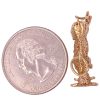 3D Taurus Bull Charm Pendant 14K Yellow Gold Scale reference