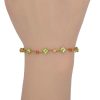 4.06ctw Peridot, Fire Opal, & Citrine Bracelet 14K Gold worn