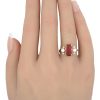 4.16ctw Pink Tourmaline Ring with Diamond Accents 14K Gold worn