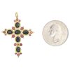 4.18ctw Sapphire Cross Pendant with Ruby Accents 18K Gold size