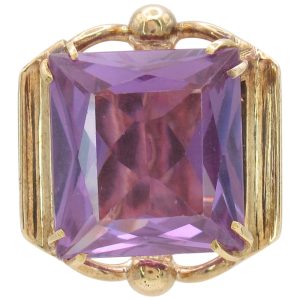 8.80ctw Lab Alexandrite Statement Ring 10K Gold