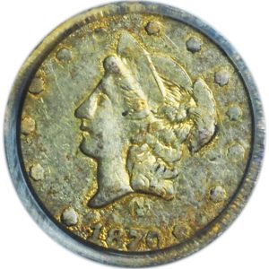 1870 50c Gold BG-1024 Fractional AU53 PCGS