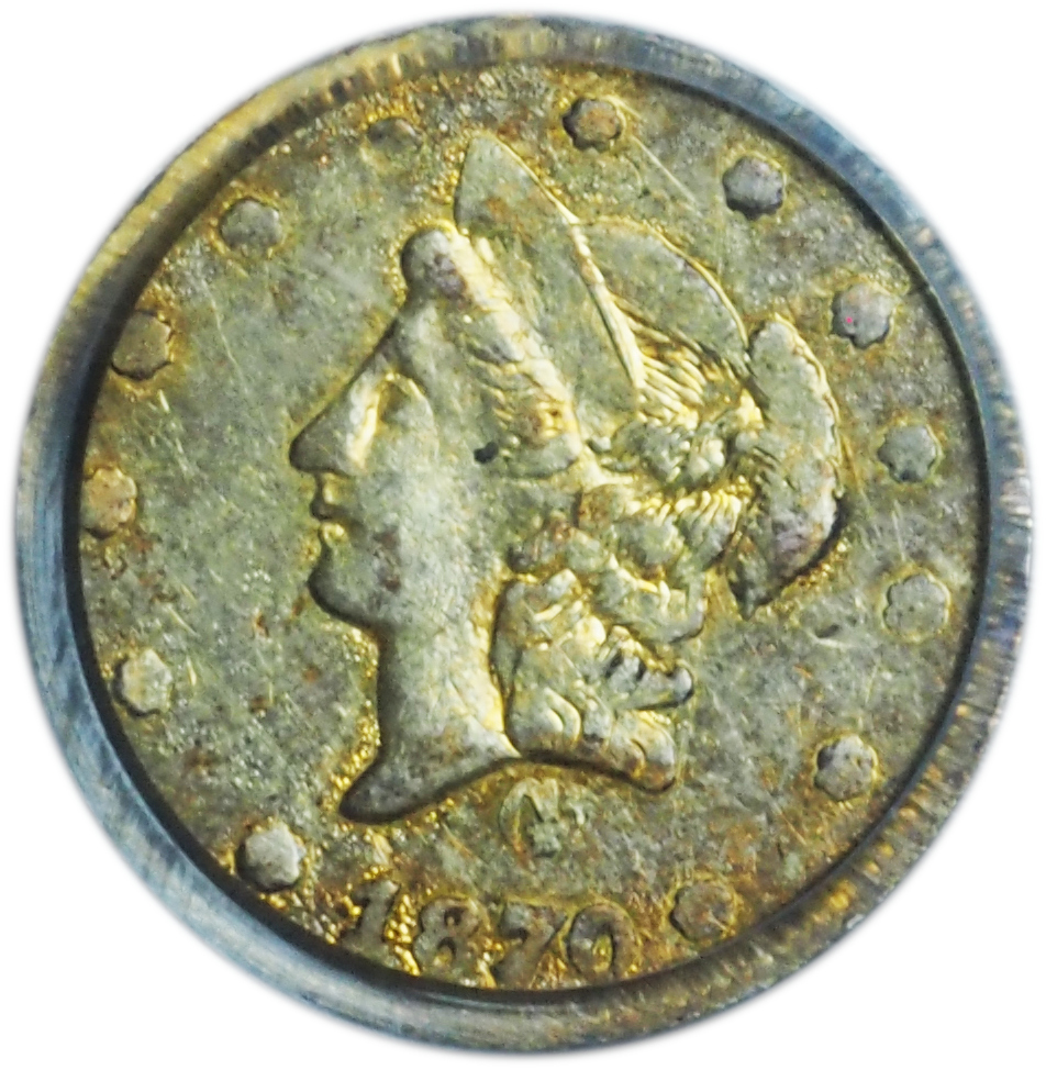 1870 50c Gold BG-1024 Fractional AU53 PCGS