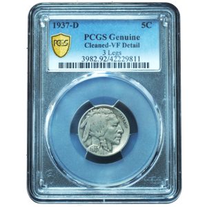 1937-D 3 Legged Buffalo Nickel VF PCGS