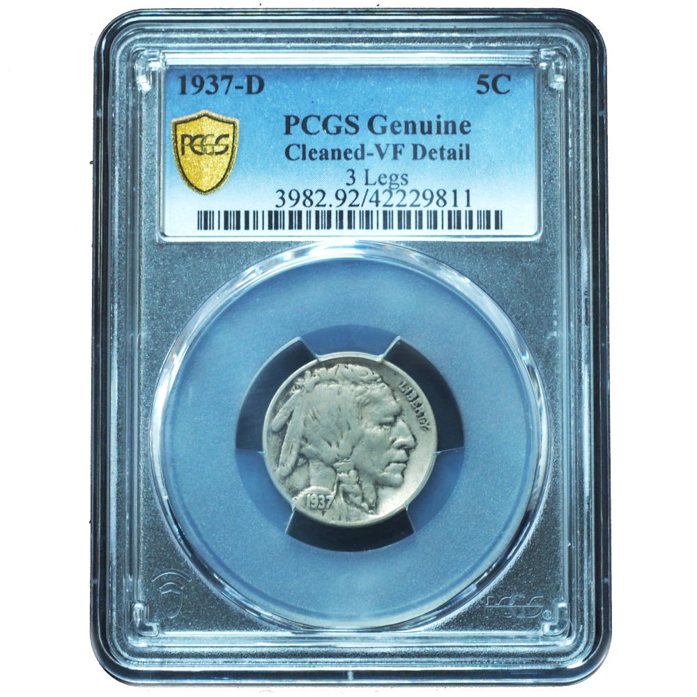1937-D 3 Legged Buffalo Nickel VF PCGS