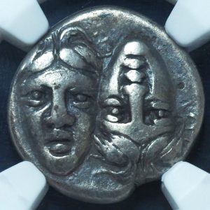 Ancient Greek Moesia, Istrus 4th Century BC. AR Drachm NGC VF