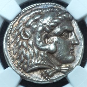 Macedon Alexander III 336-323 BC AR Tetradrachm Ch. AU NGC
