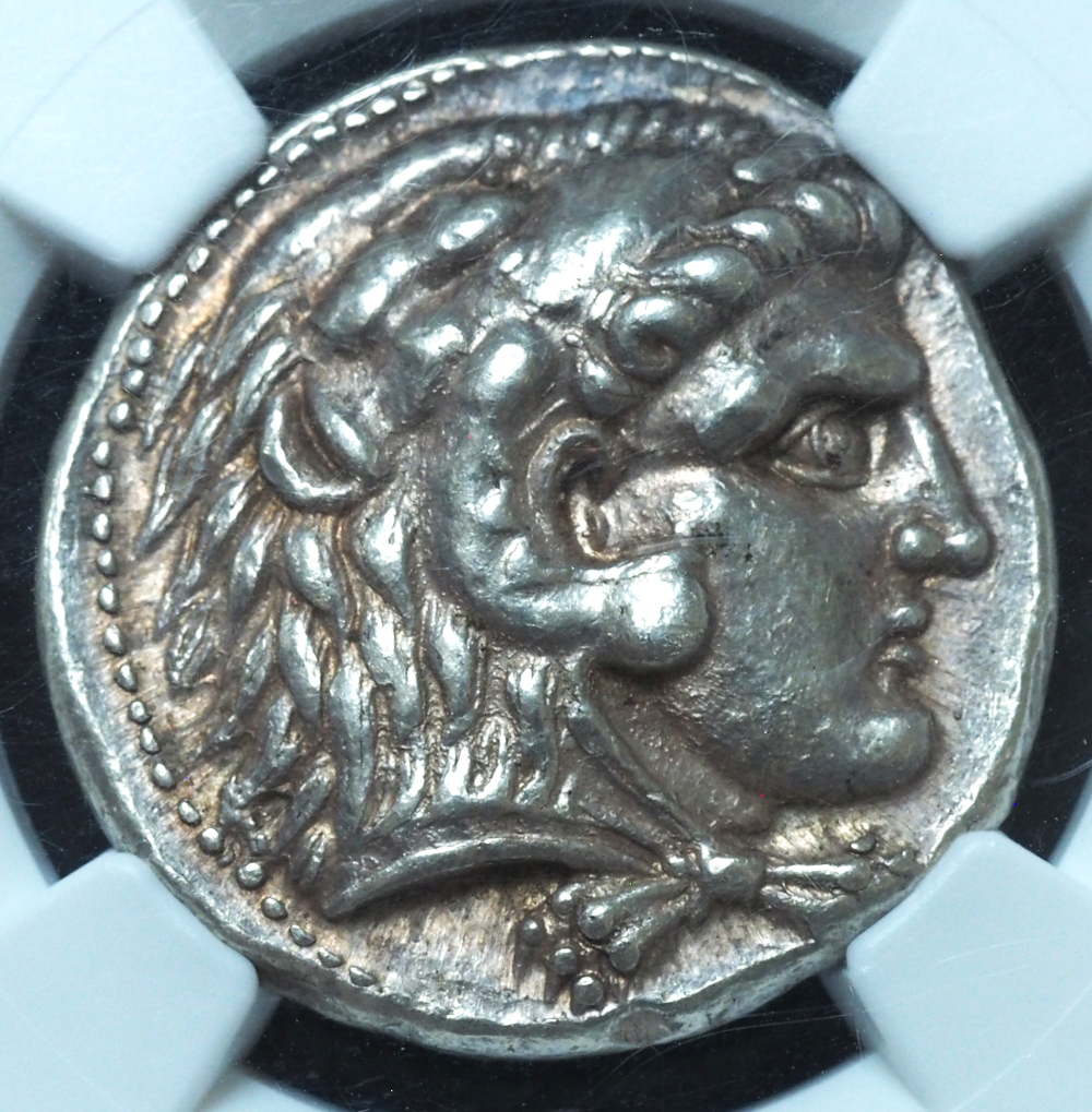 Macedon Alexander III 336-323 BC AR Tetradrachm Ch. AU NGC
