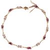 .91ctw Ruby & Diamond Vintage Bracelet 14K Yellow Gold