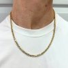 Anchor Link Chain Necklace 14K Gold 22 Inch Length worn