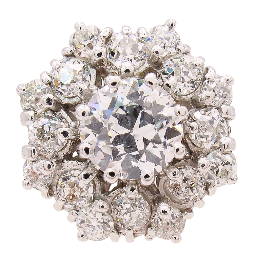 Art Deco 1.50 carat Diamond Scalloped Halo Engagement Ring GIA Certified Art Deco 1.50 carat Diamond Scalloped Halo Engagement Ring GIA Certified