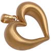 BIG Puffy Open Heart Pendant 18K Yellow Gold Angled
