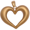 BIG Puffy Open Heart Pendant 18K Yellow Gold Front