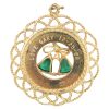 Big Jeweled Christmas Charm 14K Gold Circa 1969 back