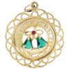 Big Jeweled Christmas Charm 14K Gold Circa 1969 front