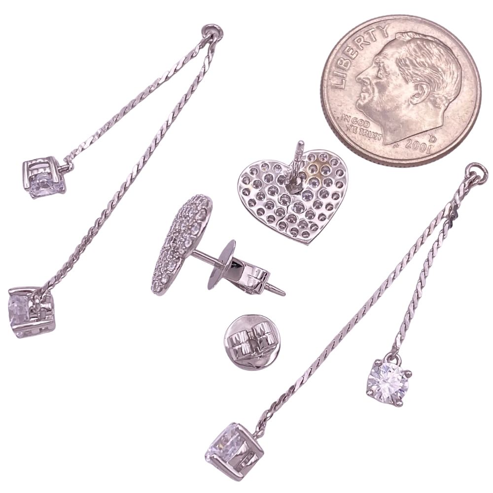 CZ heart earring scale CZ heart earring scale