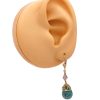 Emerald Briolette Vintage Dangle Earrings 14K (1)