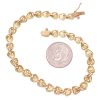 Heart Link Line Bracelet 14K Gold back and size