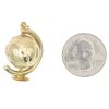 Moving Globe Charm 14K Gold Three-Dimensional size