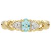 Petite 0.25ctw Aquamarine Ring 18K Two-Tone Gold