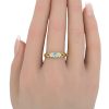 Petite 0.25ctw Aquamarine Ring 18K Two-Tone Gold worn