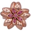 Pink Tourmaline Large Flower Ring 14K Rose Gold Front