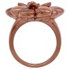 Pink Tourmaline Large Flower Ring 14K Rose Gold Profile