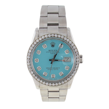 Pre-Owned Rolex 34MM Date (1982) Stainless Steel Model 15000 Front