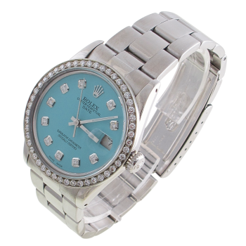 Pre-Owned Rolex 34MM Date (1982) Stainless Steel Model 15000 Left