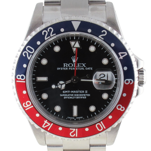 Pre-Owned Rolex 40MM GMT Master II (Pepsi) (2000) Stainless Steel Model 16710