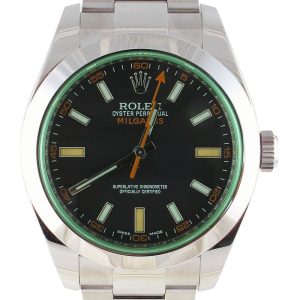 Pre-Owned Rolex 40MM Milgauss Green Crystal (2019) Stainless Steel 116400GV