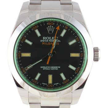 Pre-Owned Rolex 40MM Milgauss Green Crystal (2019) Stainless Steel 116400GV