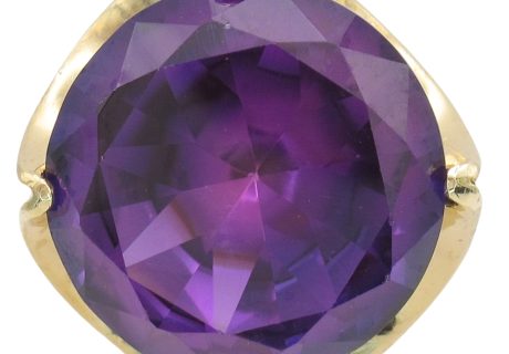 Retro 24.75ct Lab Alexandrite Ring 14K Gold