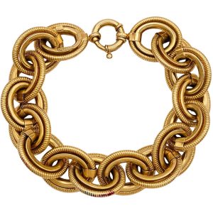 Textured Chunky Statement Bracelet 14K Yellow Gold