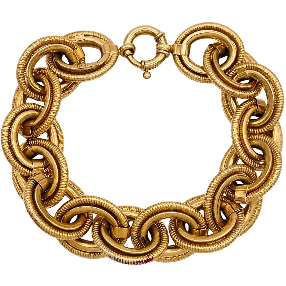 Textured Chunky Statement Bracelet 14K Gold
