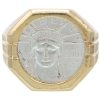US Platinum 2001 Coin Ring in 14K Gold