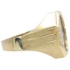 US Platinum 2001 Coin Ring in 14K Gold side
