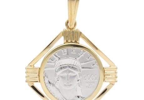 US Platinum Coin Pendant in 14K Yellow Gold