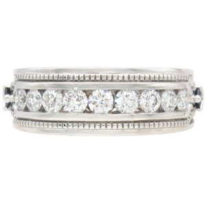 Vera Wang 1.0ctw Diamond Men's Band Ring 14K White Gold